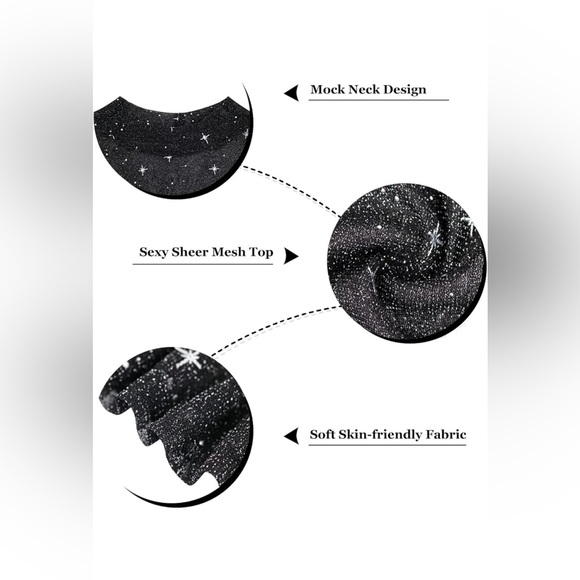 RITERA MESH TOP, TURTLE NECK, LONG SLEEVES - GALAXY. SZ 3X - Picture 9 of 9